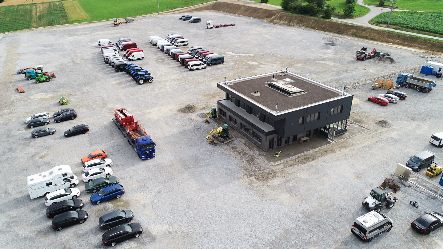 Eine Dohnenaufnahme während der Bauarbeiten auf dem ASB Firmengelände in Röhrnbach