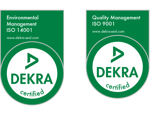 DEKRA badges ISO 14001 und 9001