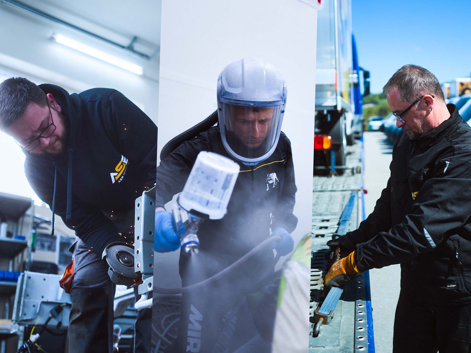 Ein Mitarbeiter der ASB Group während der Arbeit an der Celette Richtbank